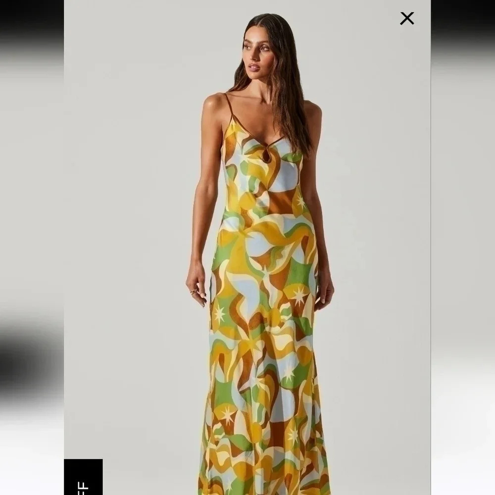 New!|| ASTR THE LABEL || Maxi Dress, Sz X Small, Retro Twist, Colorful